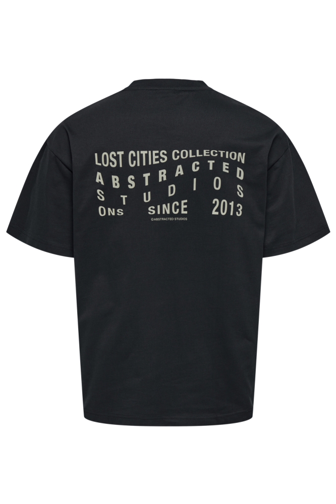 ONSPARKER SS LOOSE TEE 22035566 JET BLACK/LOST CITIES